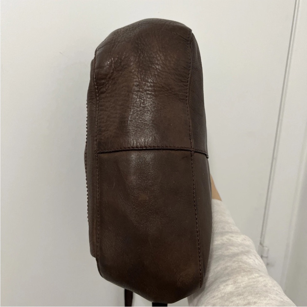 MARTA PONTI Vintage Cognac Brown Genuine Leather Crossbody Bag Purse - Picture 5 of 16